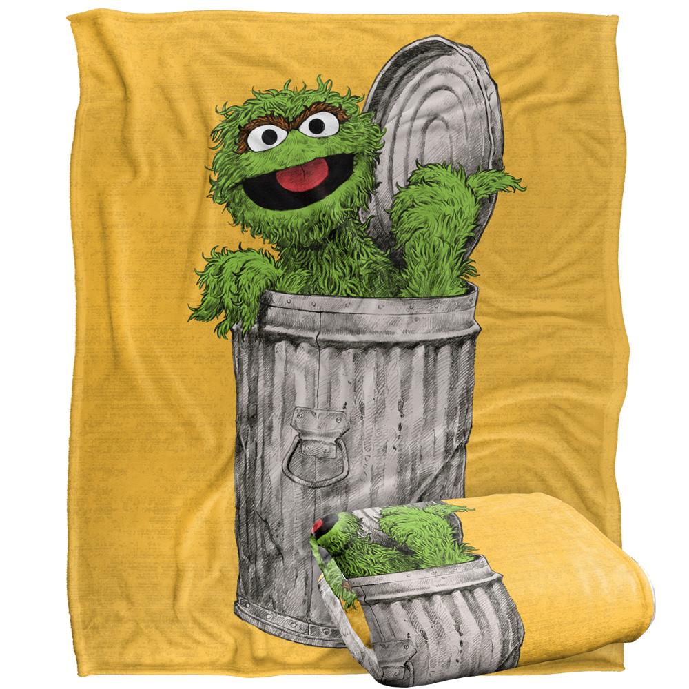 Multicoloured - Side - Sesame Street Painted Oscar The Grouch Blanket