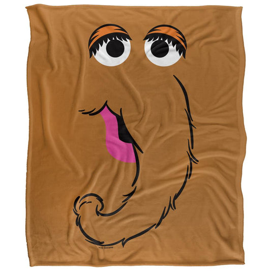 Multicoloured - Front - Sesame Street Face Snuffleupagus Blanket