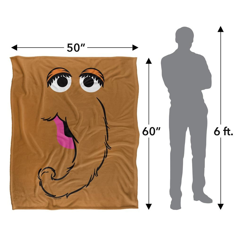 Multicoloured - Pack Shot - Sesame Street Face Snuffleupagus Blanket