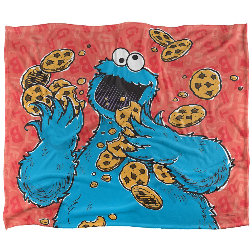 Multicoloured - Front - Sesame Street Drawn Cookie Monster Blanket