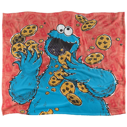 Multicoloured - Front - Sesame Street Drawn Cookie Monster Blanket