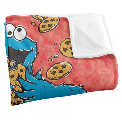Multicoloured - Back - Sesame Street Drawn Cookie Monster Blanket