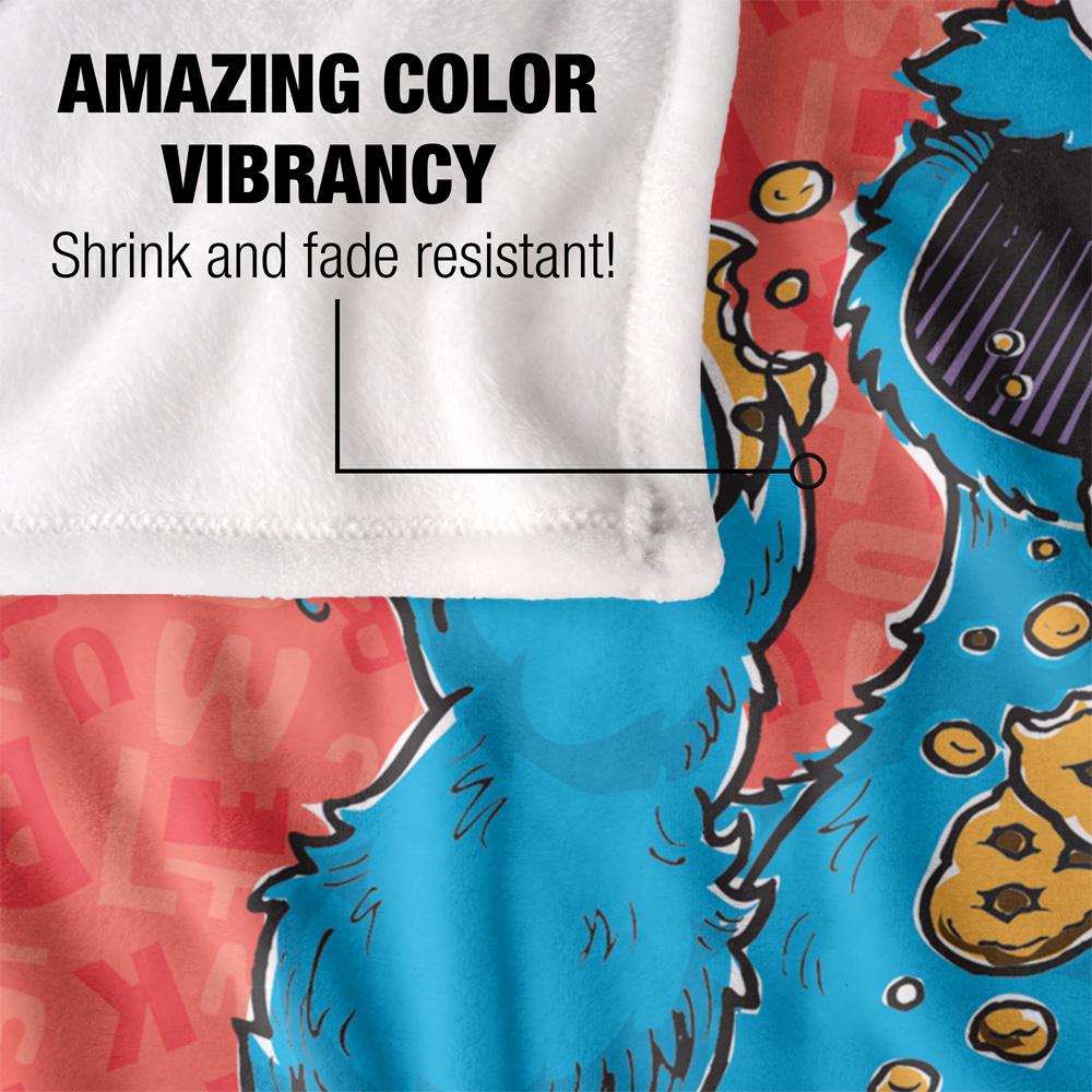 Multicoloured - Lifestyle - Sesame Street Drawn Cookie Monster Blanket