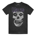 Vintage Black - Front - Misfits Mens Skull Washed T-Shirt