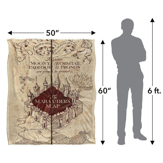Multicoloured - Pack Shot - Harry Potter Marauders Map Blanket