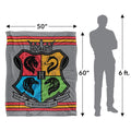 Multicoloured - Pack Shot - Harry Potter Witchcraft And Wizardry Hogwarts Crest Blanket