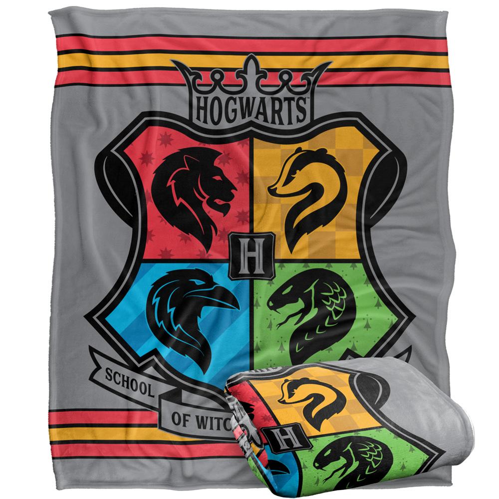 Multicoloured - Side - Harry Potter Witchcraft And Wizardry Hogwarts Crest Blanket