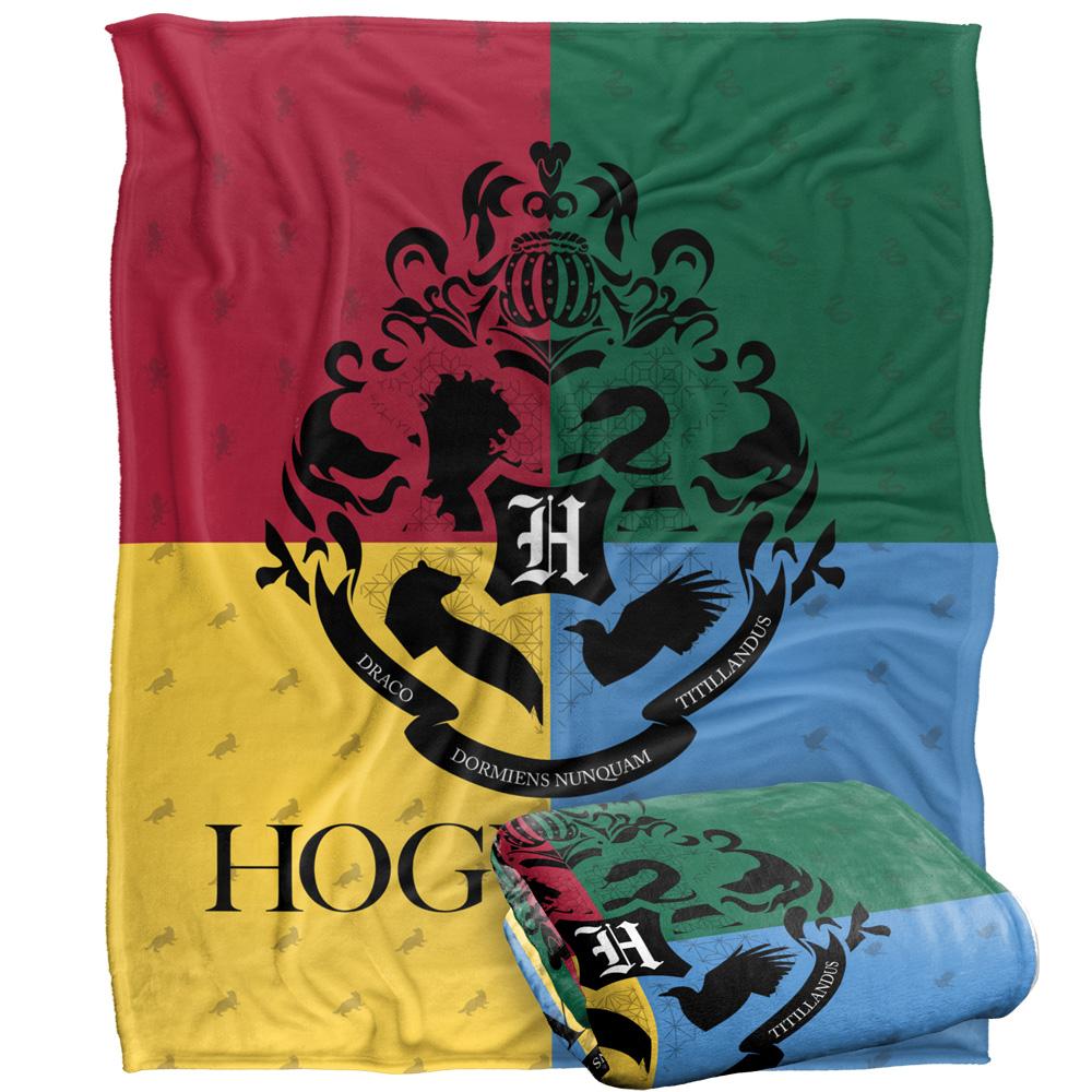 Multicoloured - Side - Harry Potter Hogwarts Crest Blanket