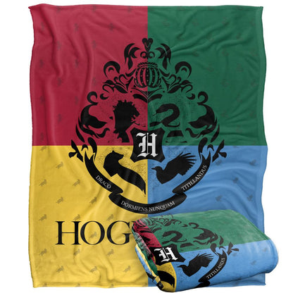 Multicoloured - Side - Harry Potter Hogwarts Crest Blanket