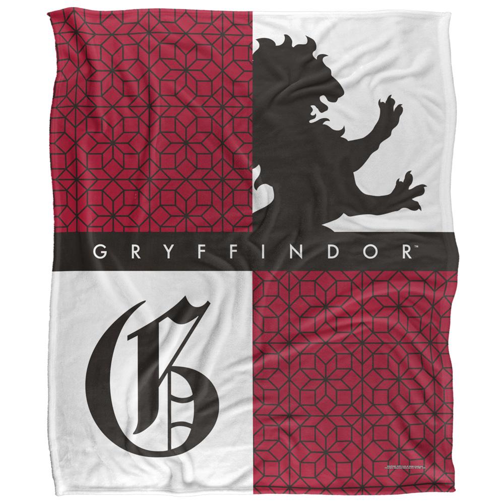 Multicoloured - Front - Harry Potter Gryffindor Squares Blanket