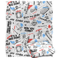 Multicoloured - Side - Friends Doodles Blanket