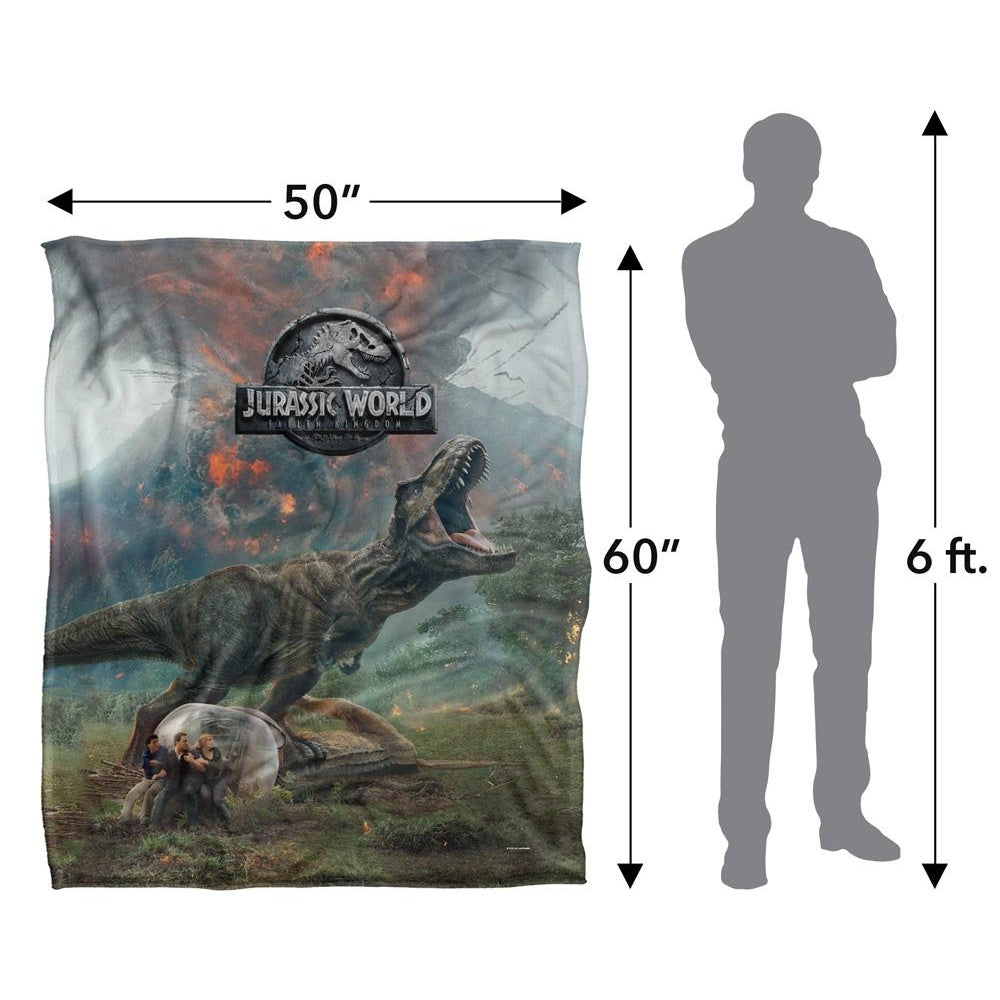 Multicoloured - Pack Shot - Jurassic World T-Rex Blanket