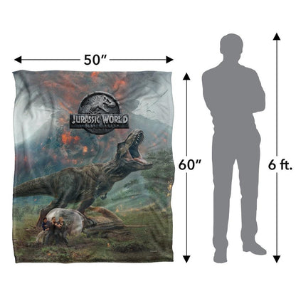 Multicoloured - Pack Shot - Jurassic World T-Rex Blanket