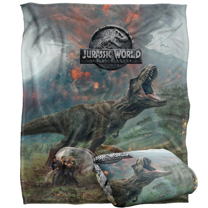 Multicoloured - Side - Jurassic World T-Rex Blanket