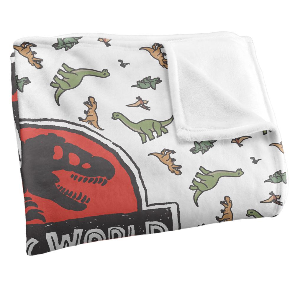 White - Back - Jurassic World Sketch Blanket