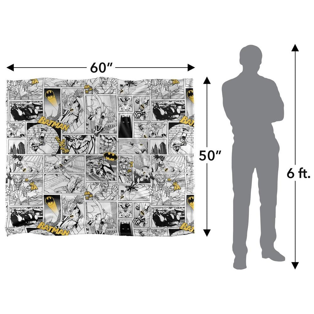 Multicoloured - Pack Shot - Batman Action Panels Blanket