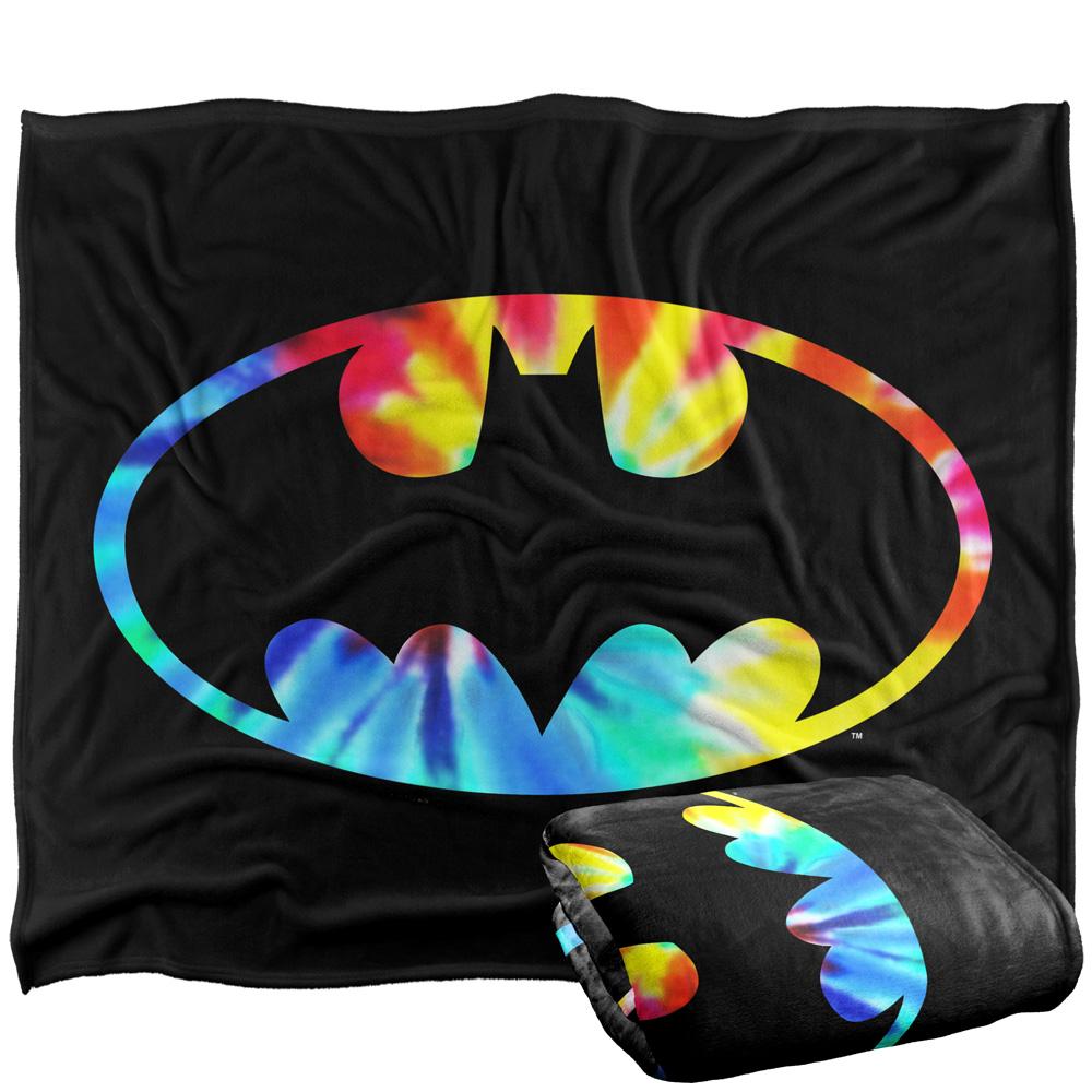 Multicoloured - Side - Batman Tie Dye Blanket