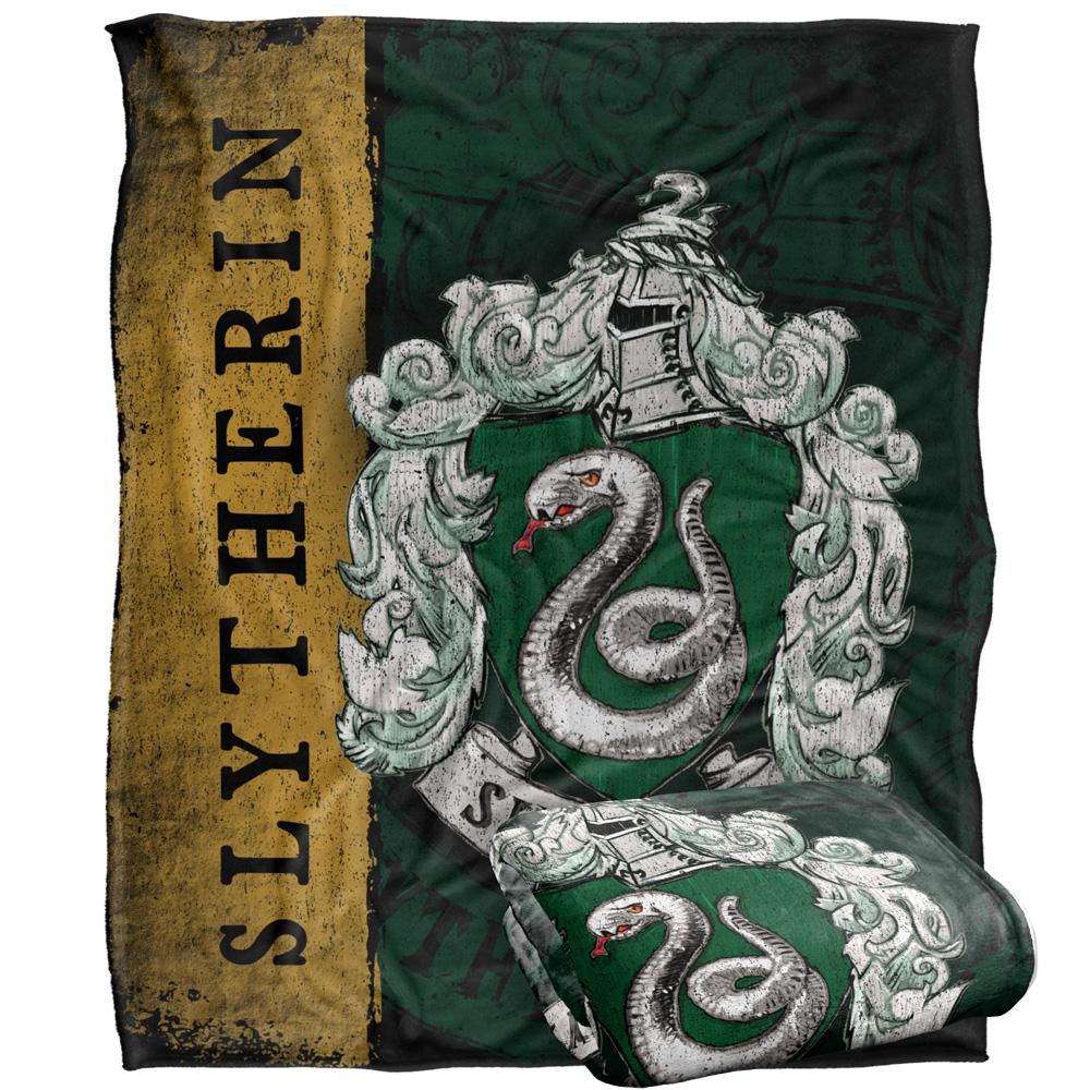 Multicoloured - Side - Harry Potter Slytherin Crest Blanket
