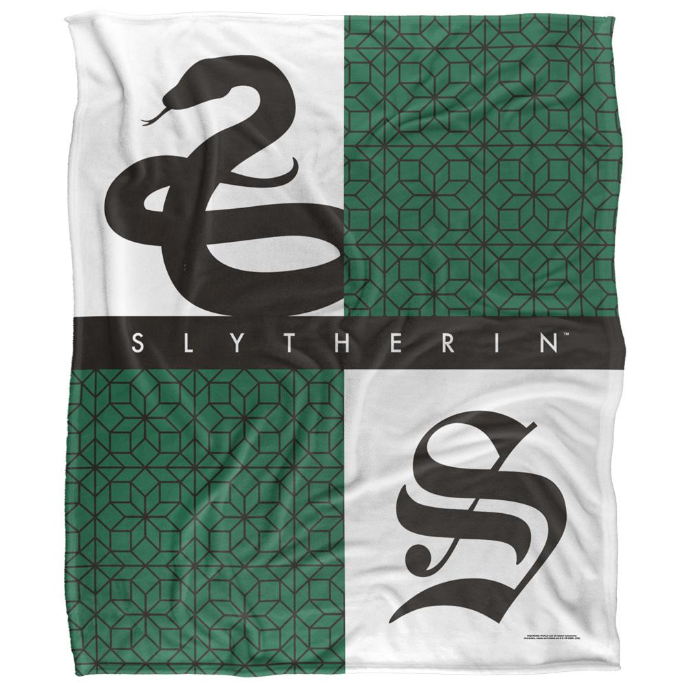 Multicoloured - Front - Harry Potter Slytherin Squares Blanket