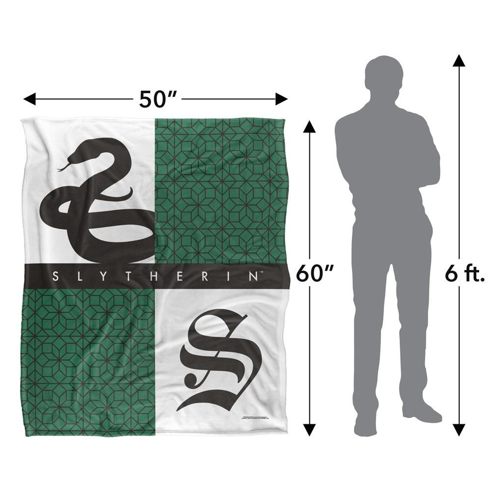 Multicoloured - Pack Shot - Harry Potter Slytherin Squares Blanket