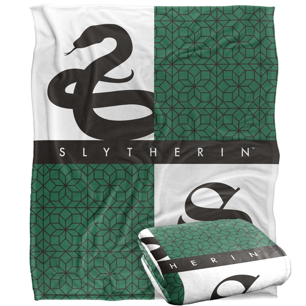 Multicoloured - Side - Harry Potter Slytherin Squares Blanket