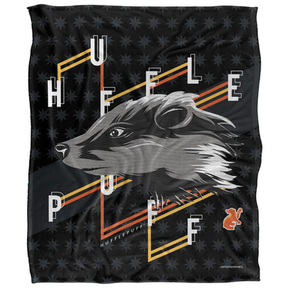 Multicoloured - Front - Harry Potter Hufflepuff Badger Blanket