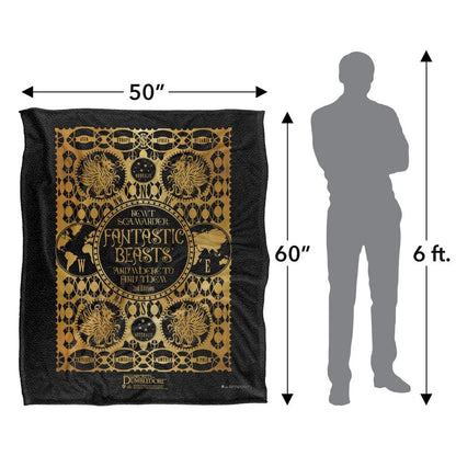Multicoloured - Pack Shot - Fantastic Beasts Art Deco Blanket