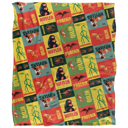Multicoloured - Front - Fantastic Beasts Collage Blanket