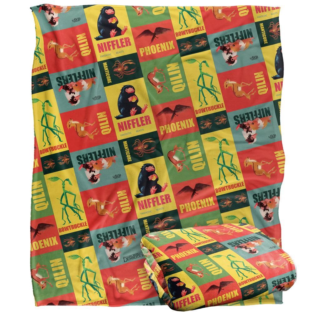 Multicoloured - Back - Fantastic Beasts Collage Blanket