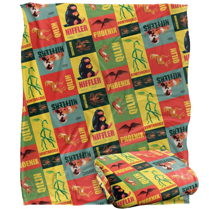 Multicoloured - Back - Fantastic Beasts Collage Blanket