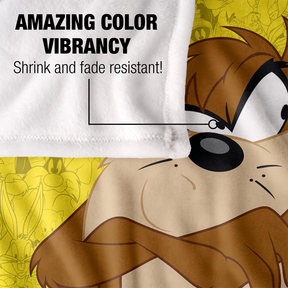 Multicoloured - Lifestyle - Looney Tunes Character Collage Taz Blanket