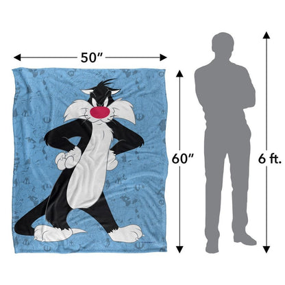 Multicoloured - Pack Shot - Looney Tunes Character Collage Sylvester Blanket