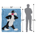 Multicoloured - Pack Shot - Looney Tunes Character Collage Sylvester Blanket