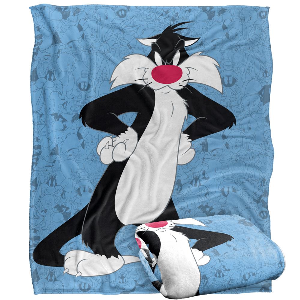 Multicoloured - Side - Looney Tunes Character Collage Sylvester Blanket