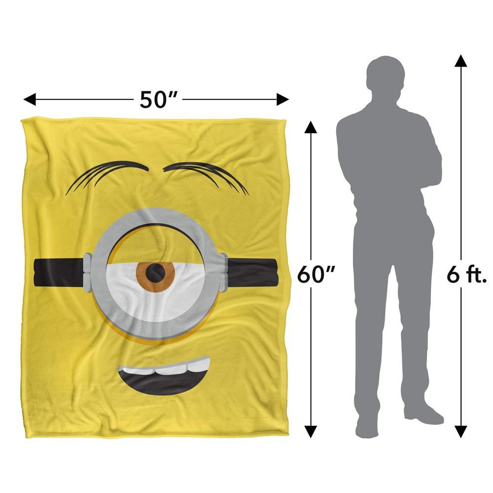 Multicoloured - Pack Shot - Minions Face Stuart Blanket