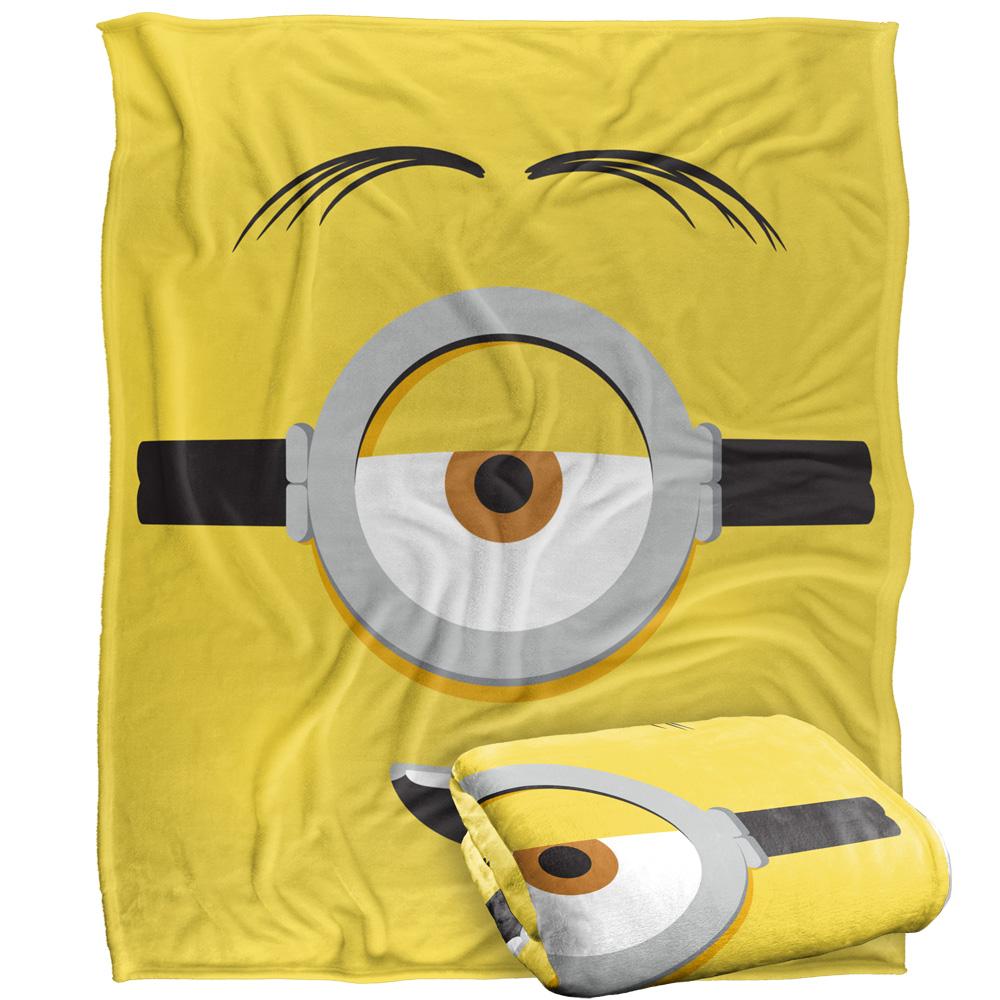 Multicoloured - Side - Minions Face Stuart Blanket