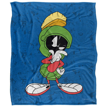 Multicoloured - Front - Looney Tunes Character Collage Marvin The Martian Blanket