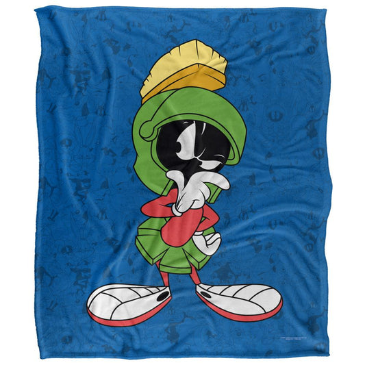 Multicoloured - Front - Looney Tunes Character Collage Marvin The Martian Blanket