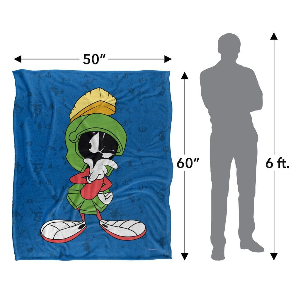 Multicoloured - Pack Shot - Looney Tunes Character Collage Marvin The Martian Blanket