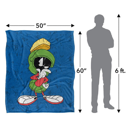 Multicoloured - Pack Shot - Looney Tunes Character Collage Marvin The Martian Blanket