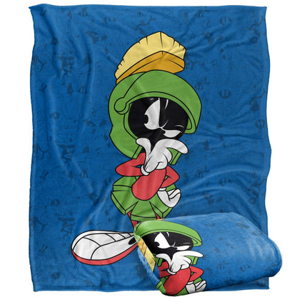 Multicoloured - Side - Looney Tunes Character Collage Marvin The Martian Blanket