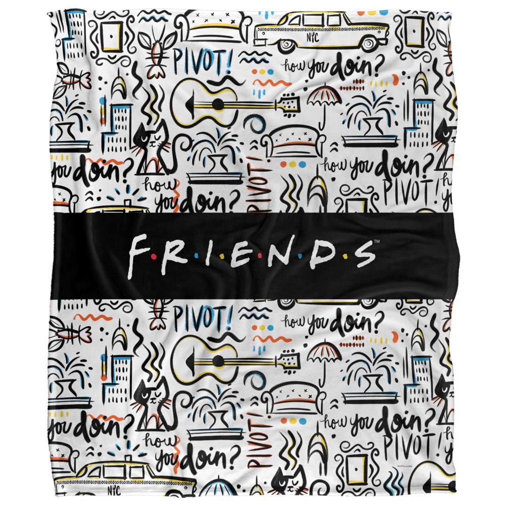 Multicoloured - Front - Friends Logo Blanket