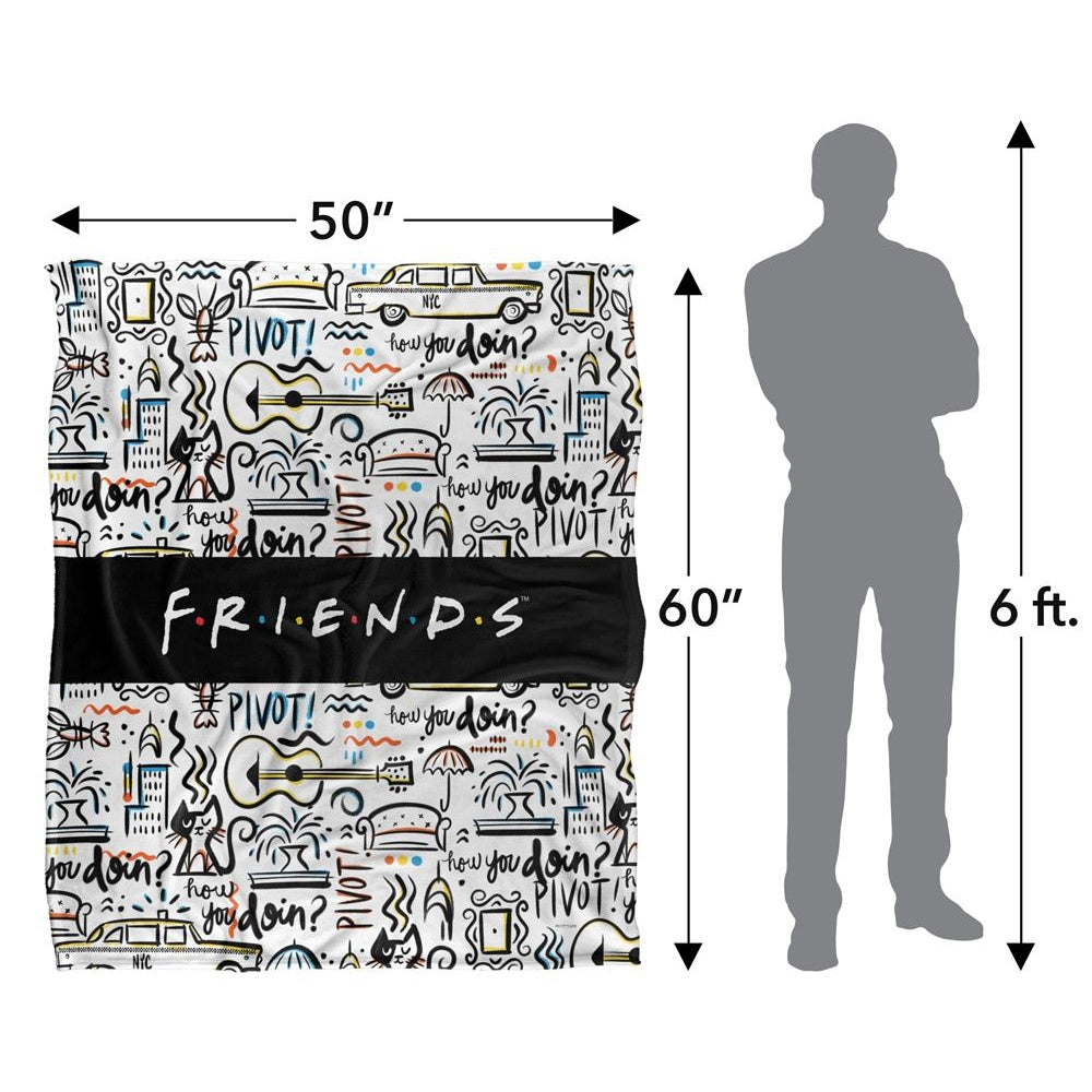 Multicoloured - Pack Shot - Friends Logo Blanket