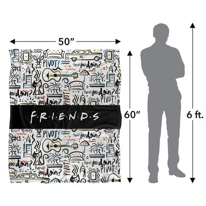 Multicoloured - Pack Shot - Friends Logo Blanket