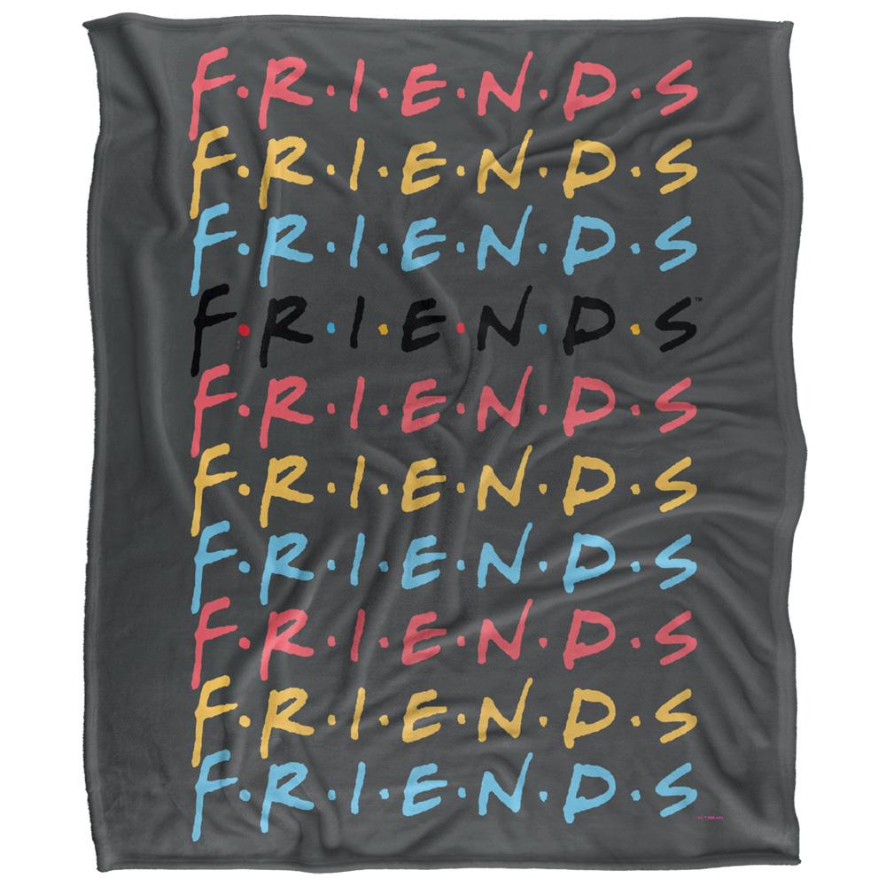 Multicoloured - Front - Friends Stacked Logo Blanket