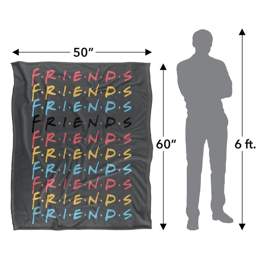 Multicoloured - Pack Shot - Friends Stacked Logo Blanket