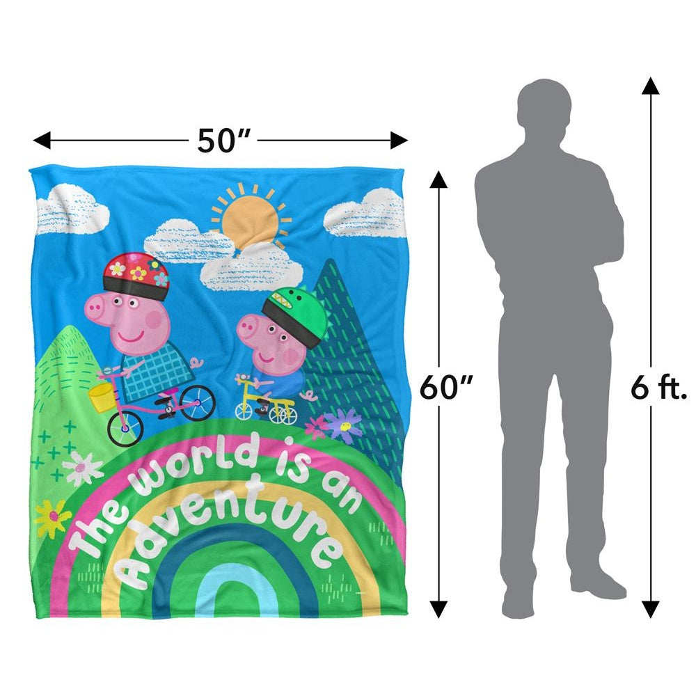 White - Pack Shot - Peppa Pig World Is An Adventure Blanket