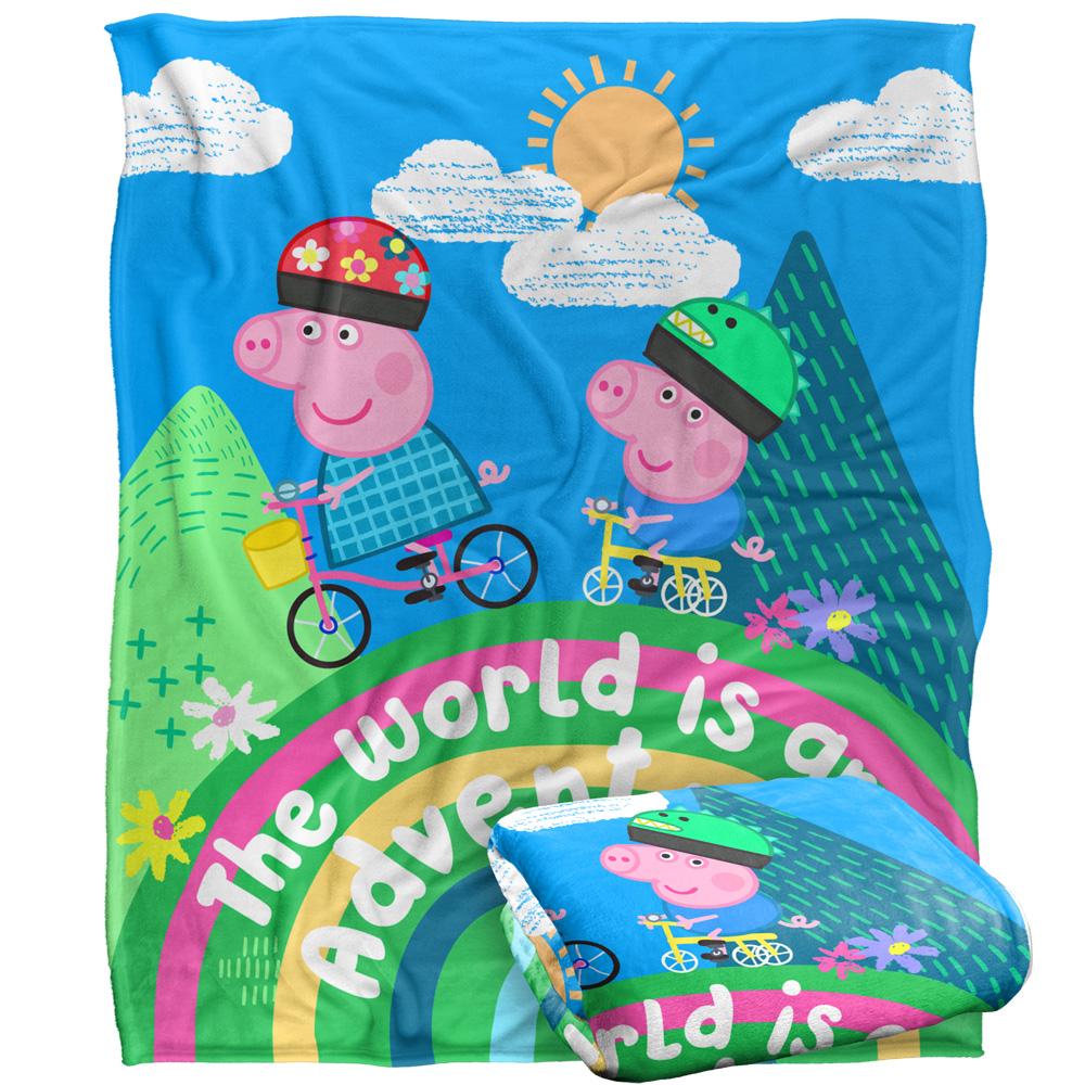 White - Side - Peppa Pig World Is An Adventure Blanket