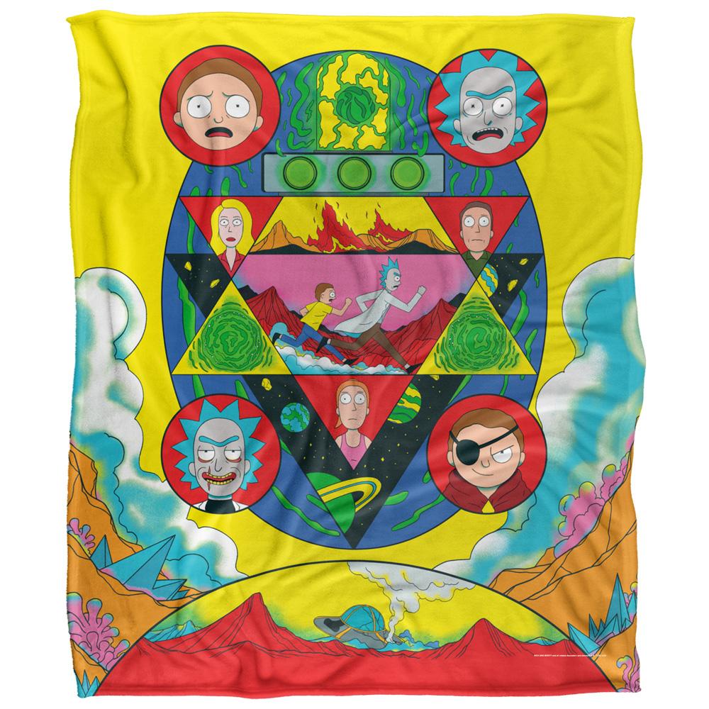 Multicoloured - Front - Rick And Morty Abstract Blanket