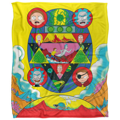 Multicoloured - Front - Rick And Morty Abstract Blanket